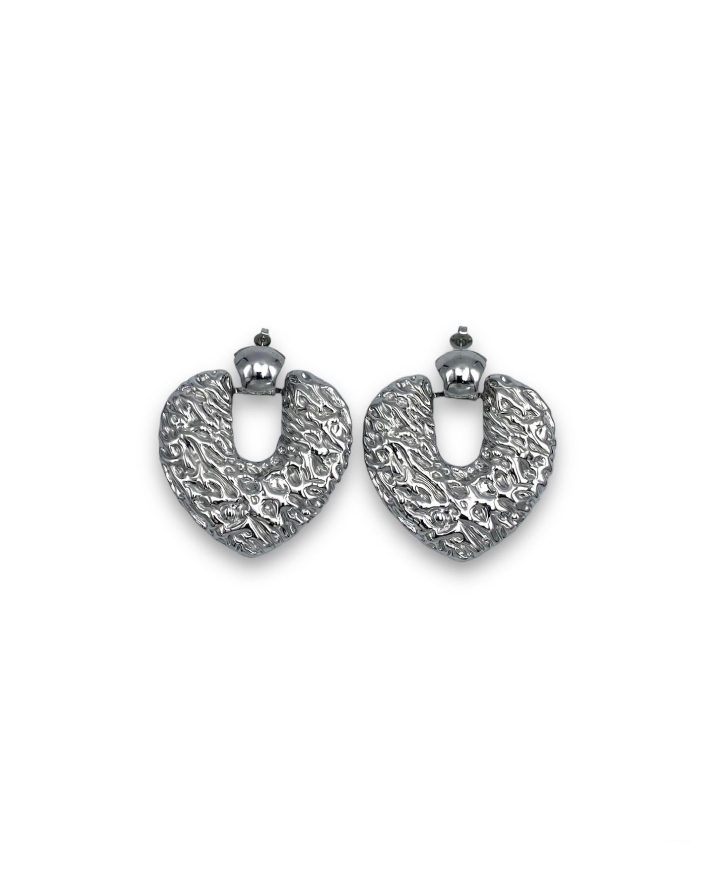HEART HAMMERED EARRINGS FVCKJEWELS