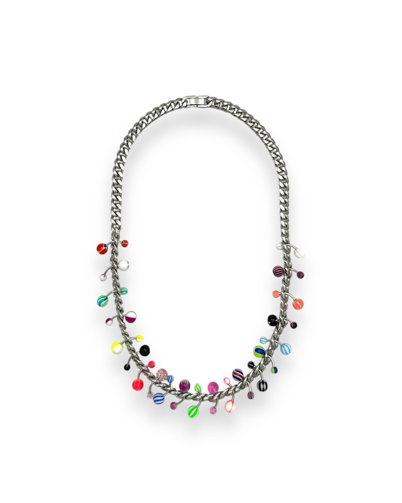 BARBELL RESIN CHAIN NECKLACE