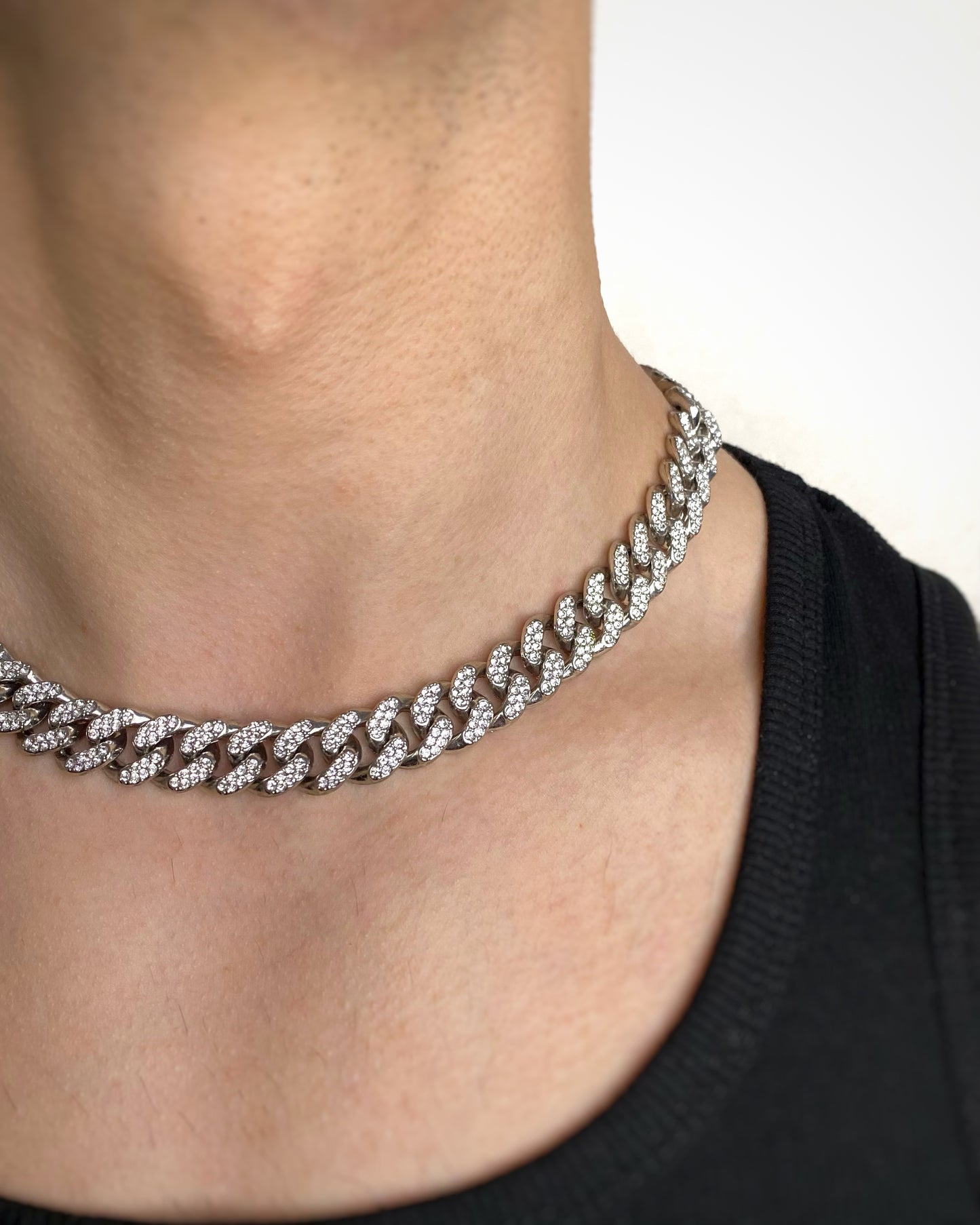 RHINESTONE CUBAN CHAIN