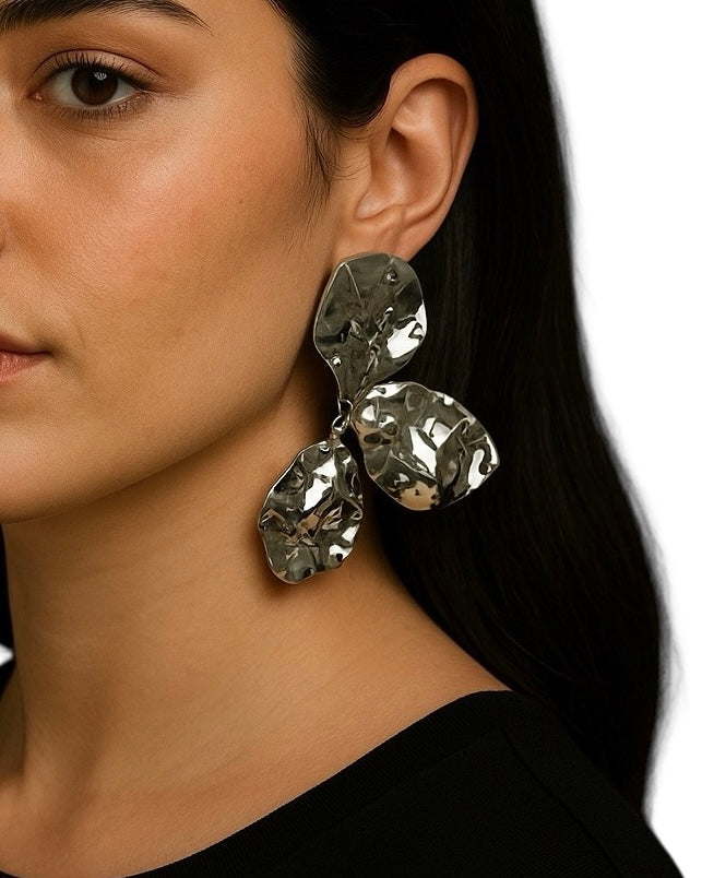 LARGE PETAL DROP EARRINGS