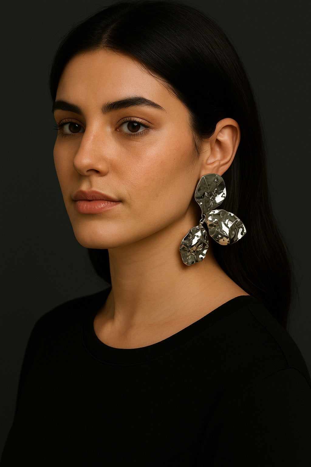 LARGE PETAL DROP EARRINGS