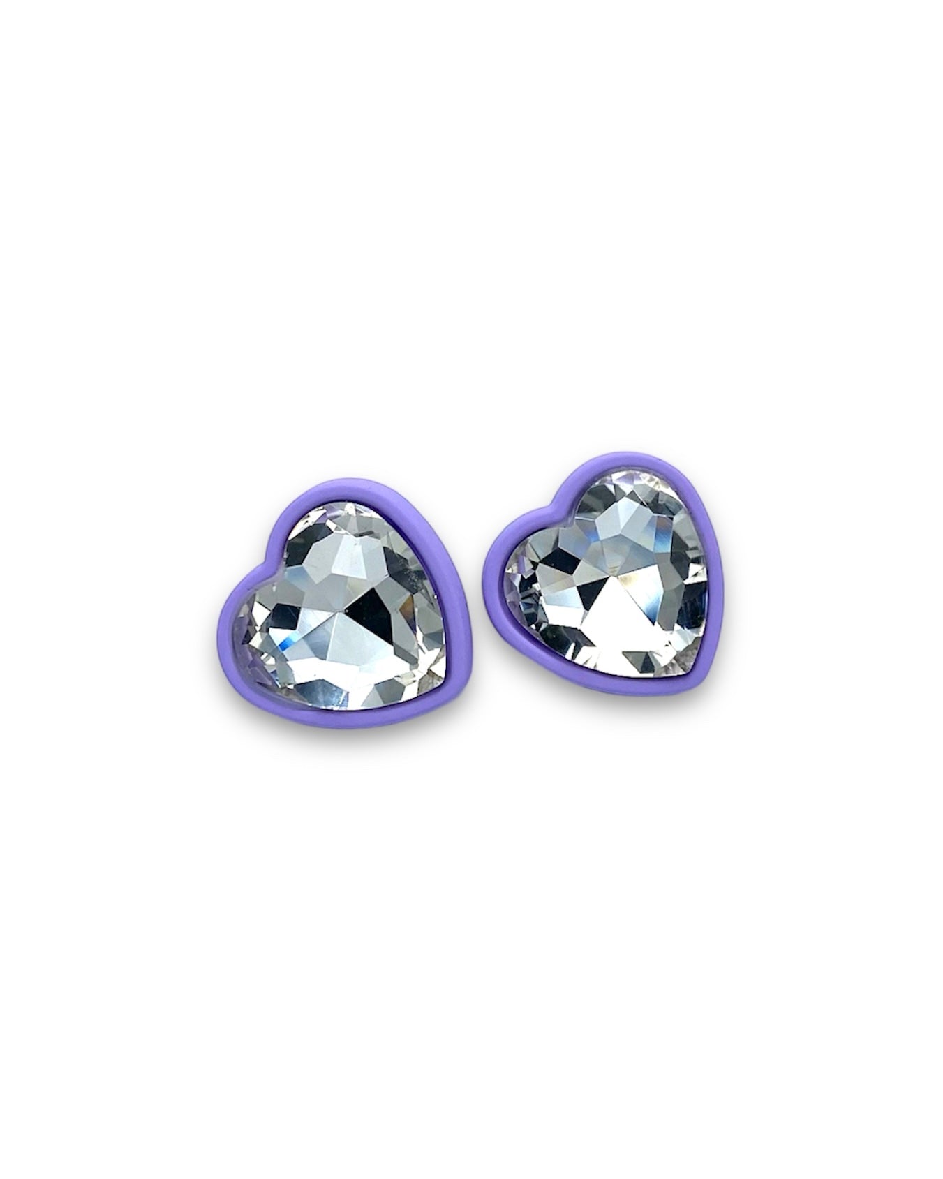 RESIN HEART CRYSTAL EARRINGS