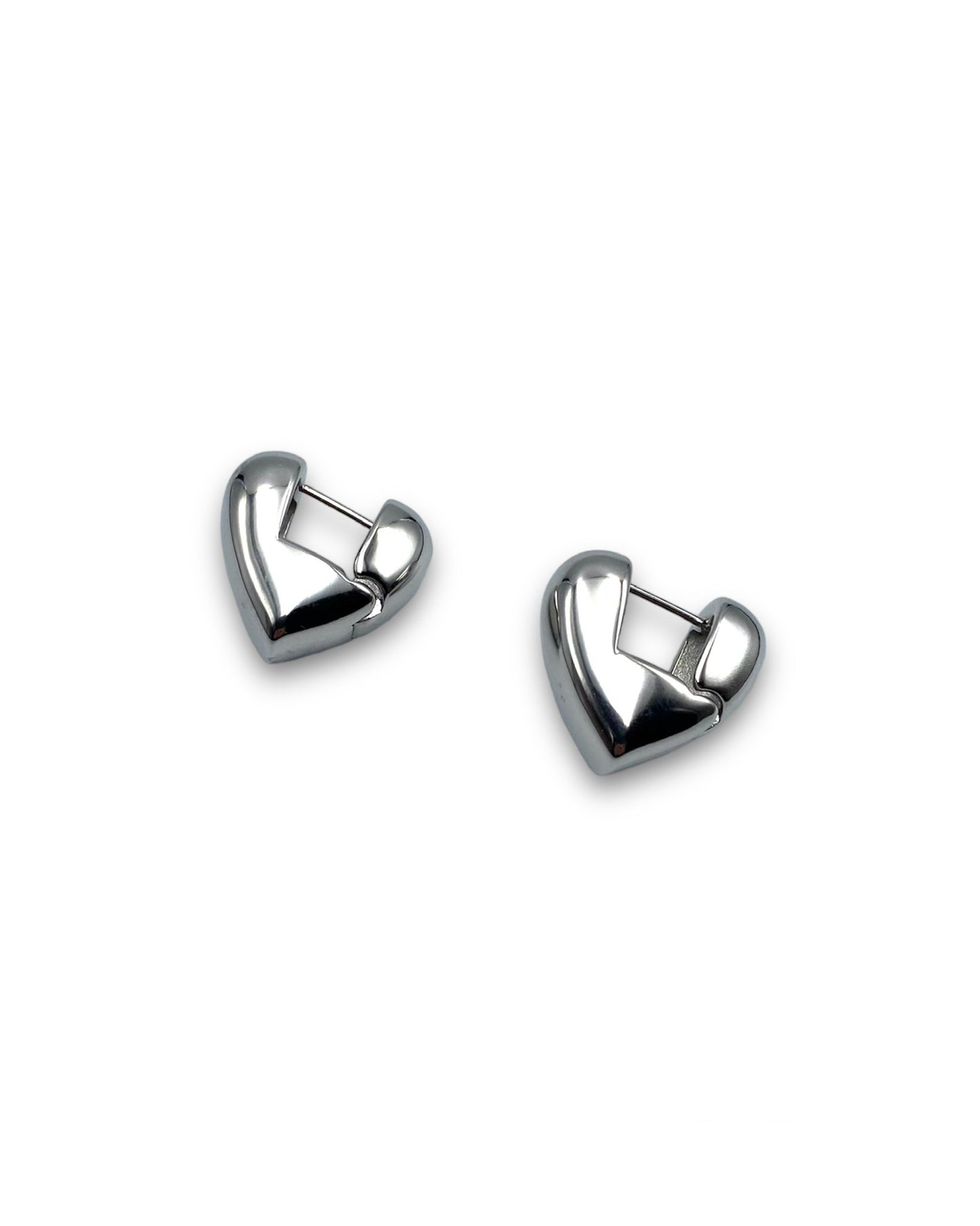 HEART THICK HOOP EARRINGS FVCKJEWELS