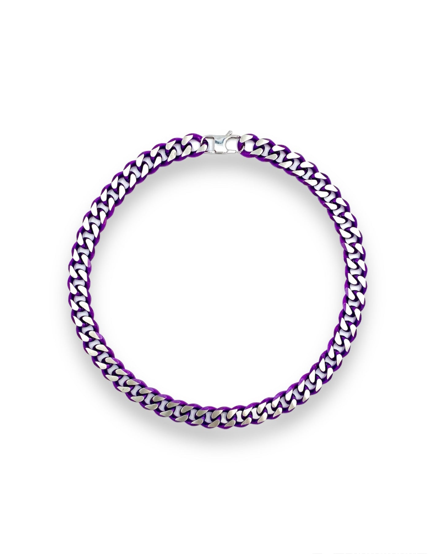 PURPLE SILVER MATTE CUBAN CHAIN FVCKJEWELS