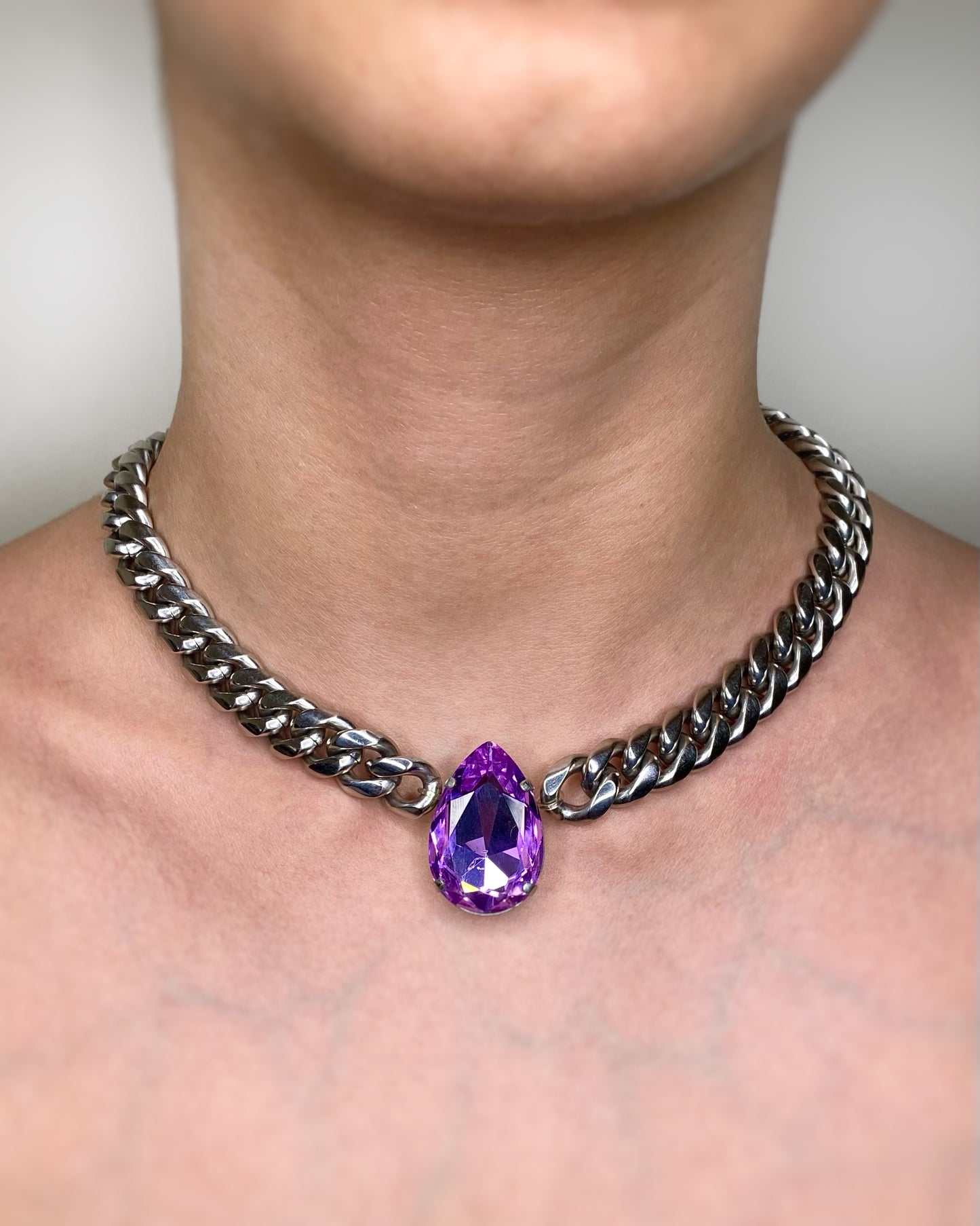 CUBAN CHAIN TEARDROP PENDANT FVCKJEWELS