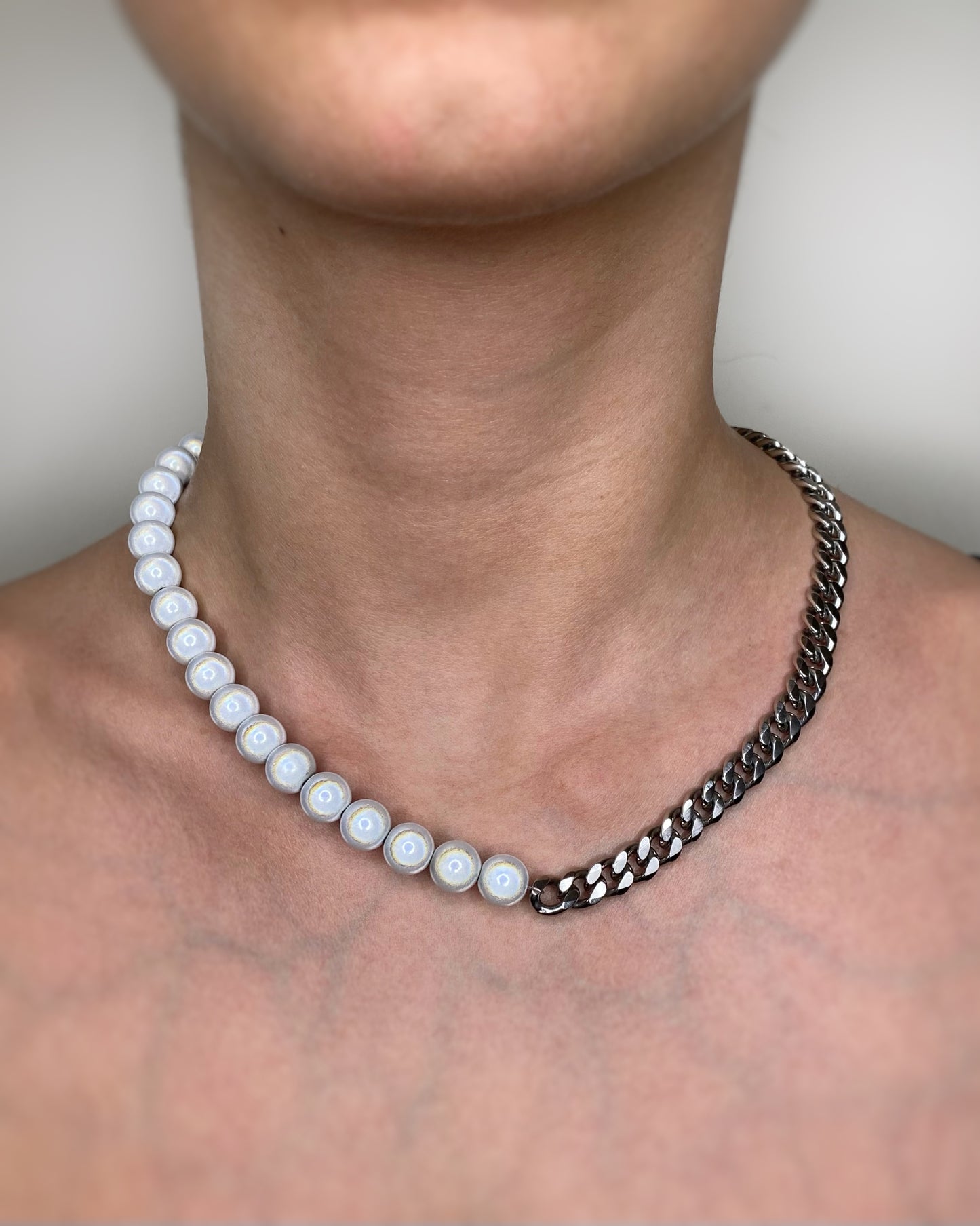 REFLECTIVE PEARL CHAIN NECKLACE FVCKJEWELS