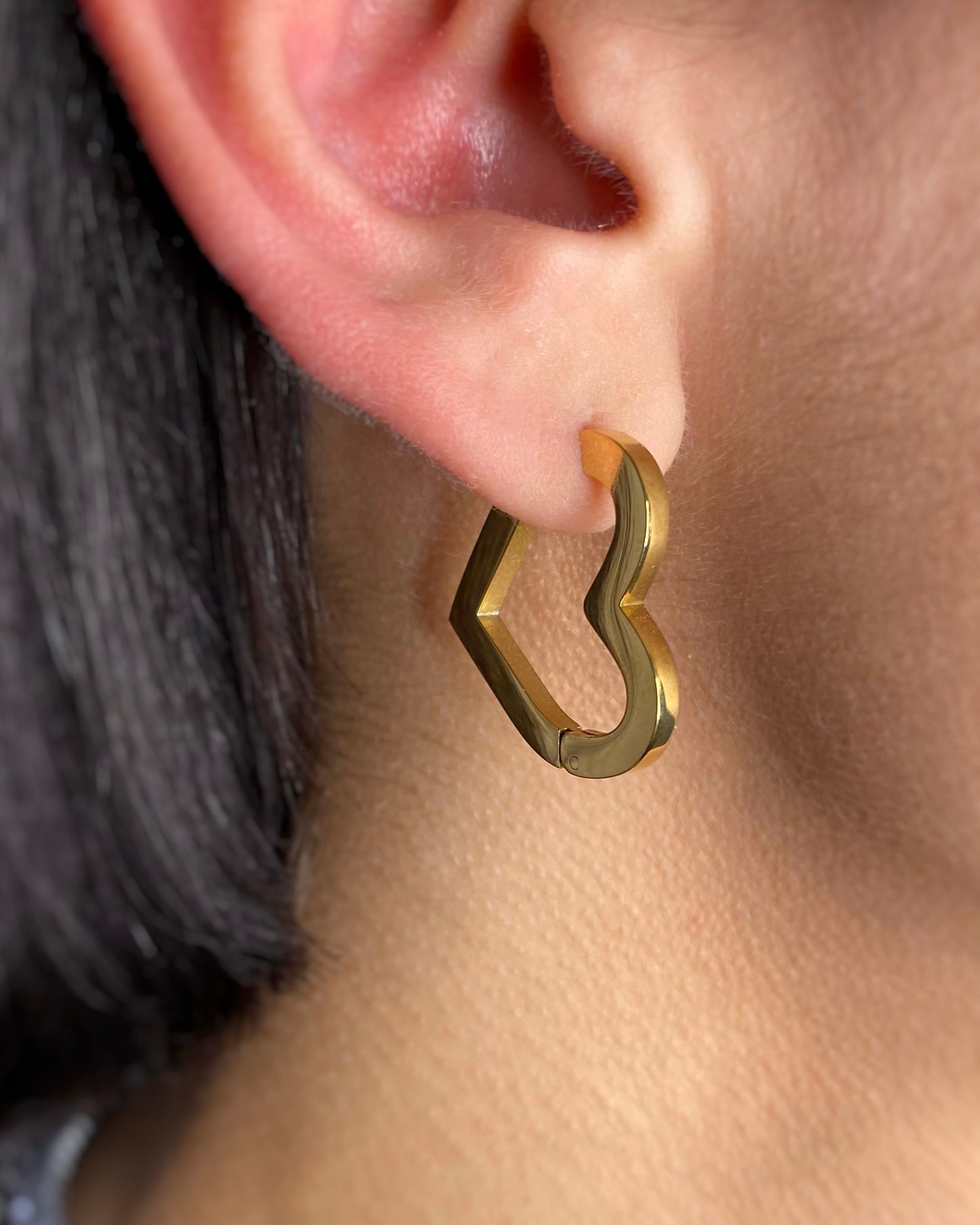 HEART HOOP EARRINGS FVCKJEWELS