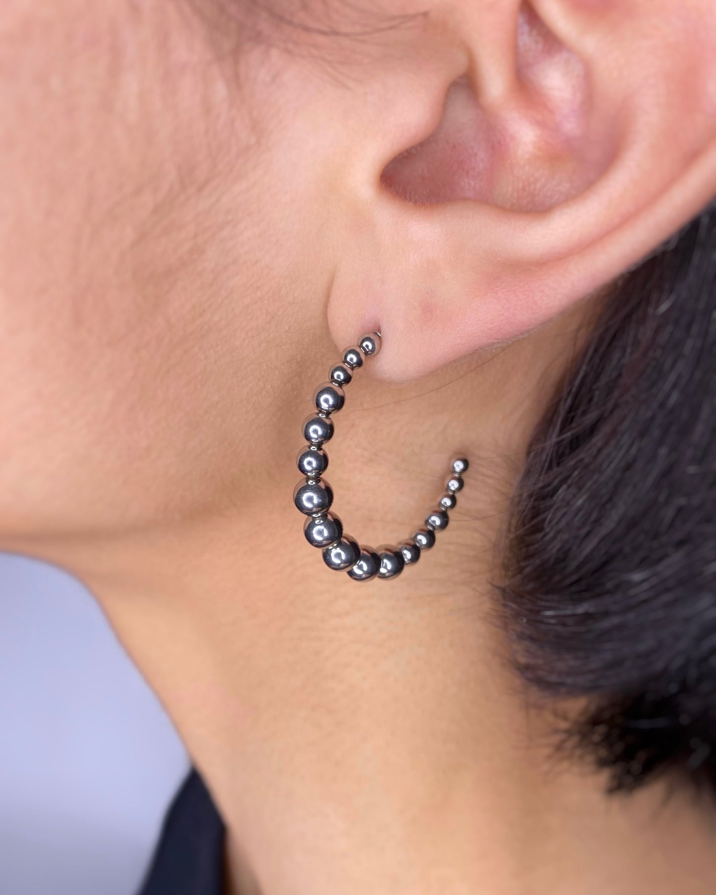 BEADED C SHAPE EARRINGS FVCKJEWELS