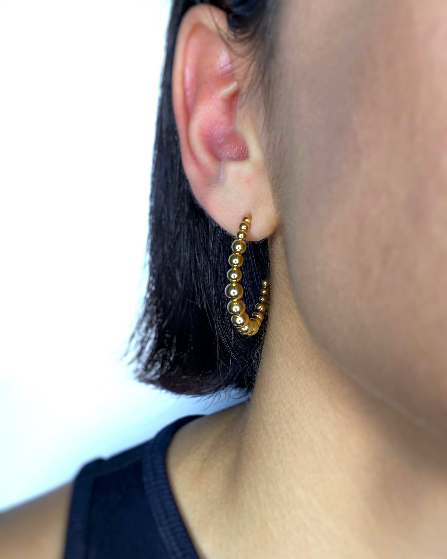 BEADED C SHAPE EARRINGS FVCKJEWELS
