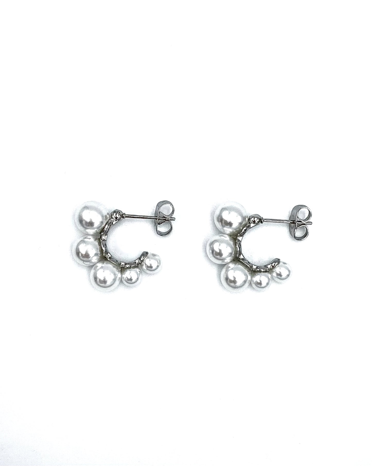 PEARL C SHAPE EARRINGS FVCKJEWELS
