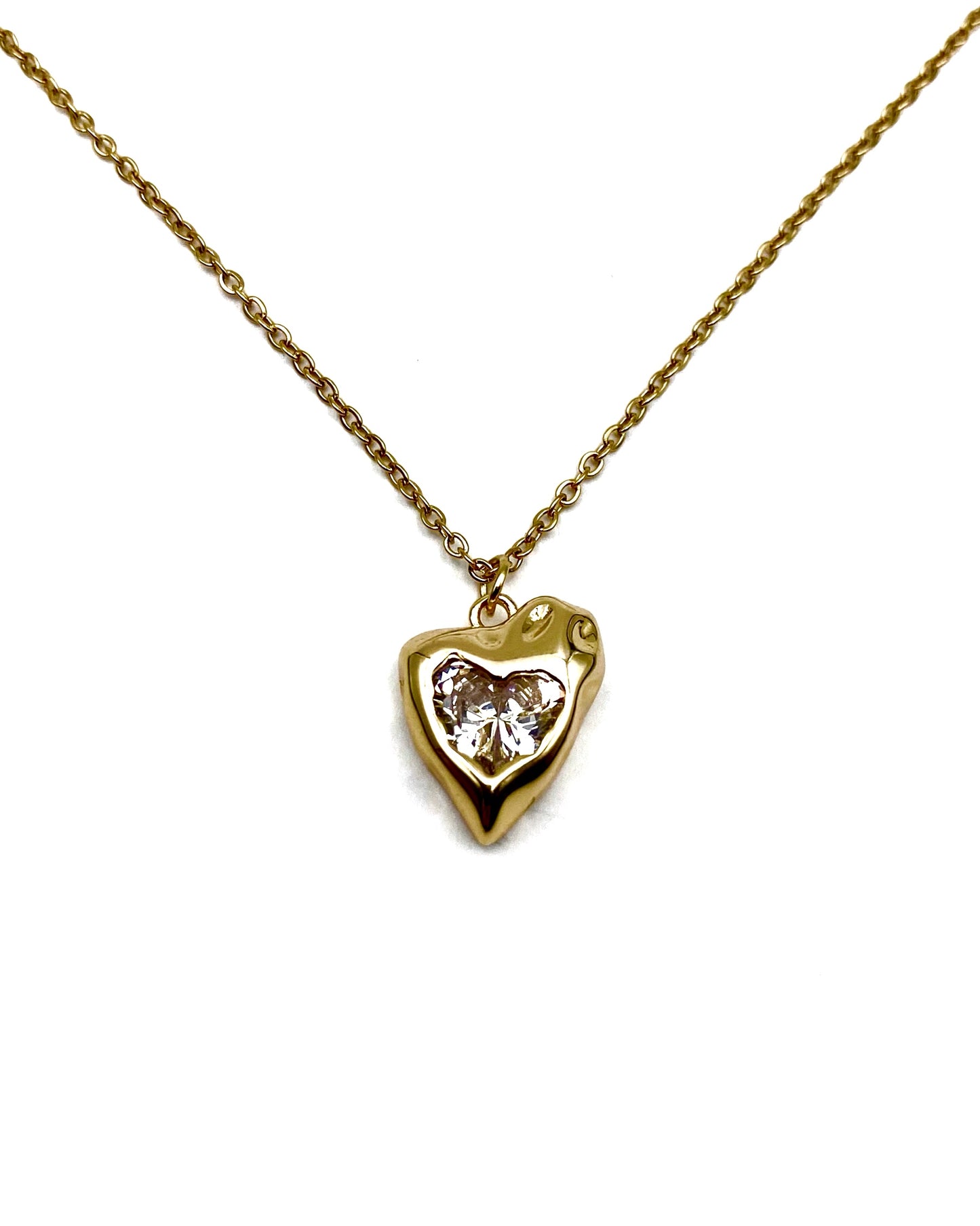 STONE HEART CHARM NECKLACE FVCKJEWELS