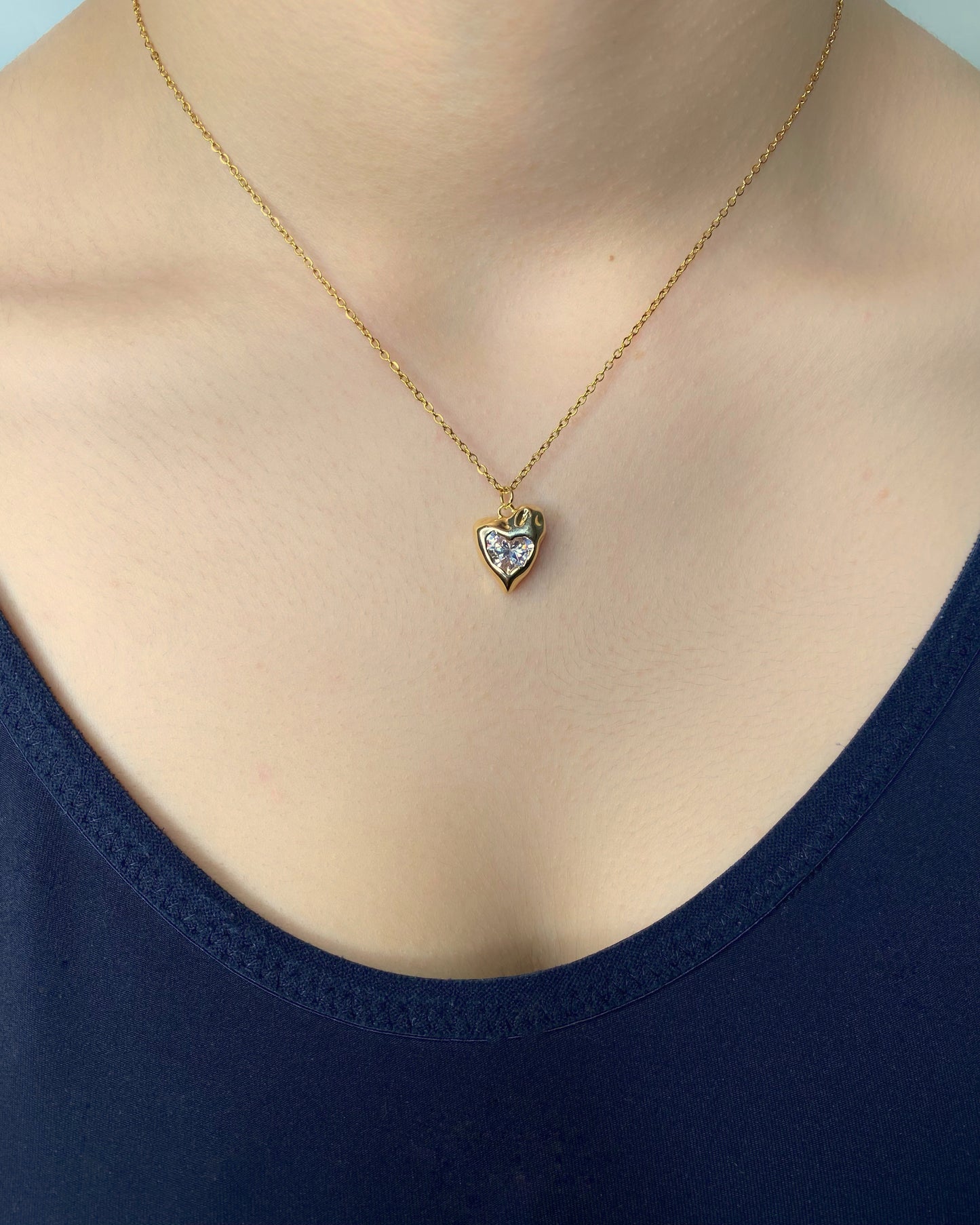 STONE HEART CHARM NECKLACE FVCKJEWELS