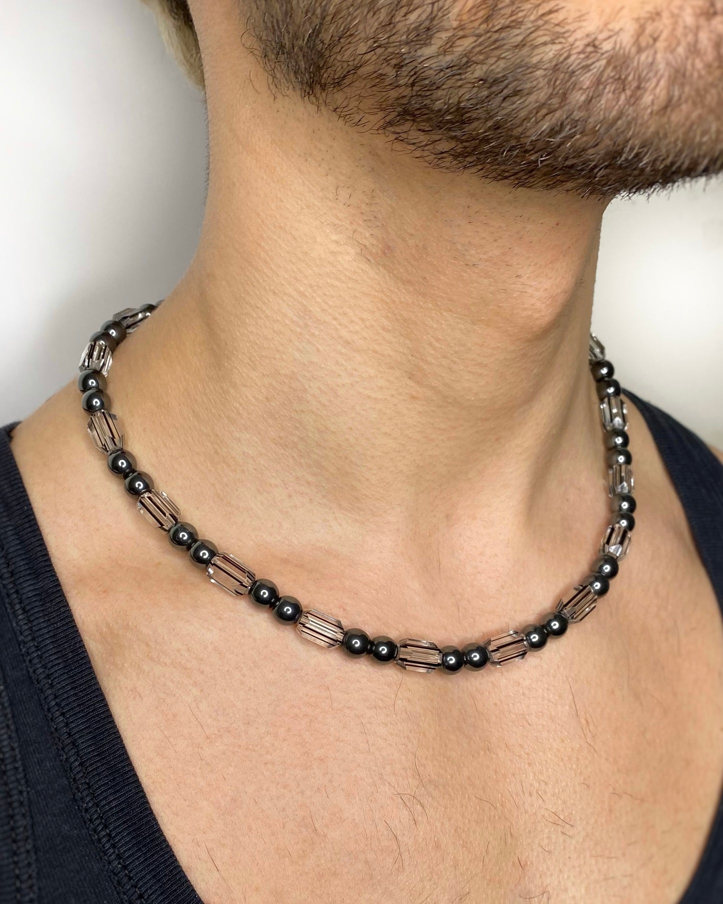 BOX BEAD AND STONE NECKLACE FVCKJEWELS