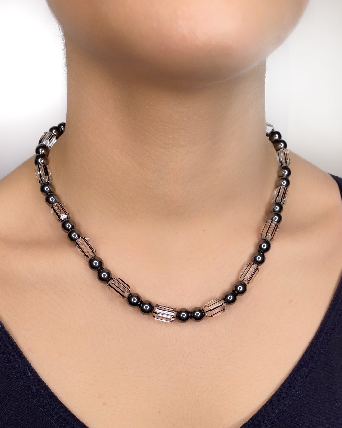 BOX BEAD AND STONE NECKLACE FVCKJEWELS
