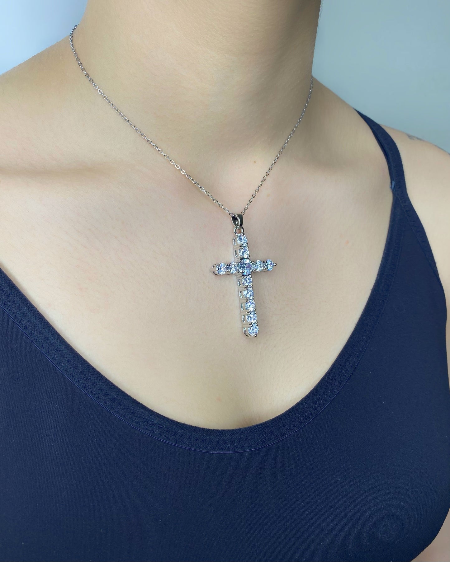 CRYSTAL CROSS PENDANT FVCKJEWELS