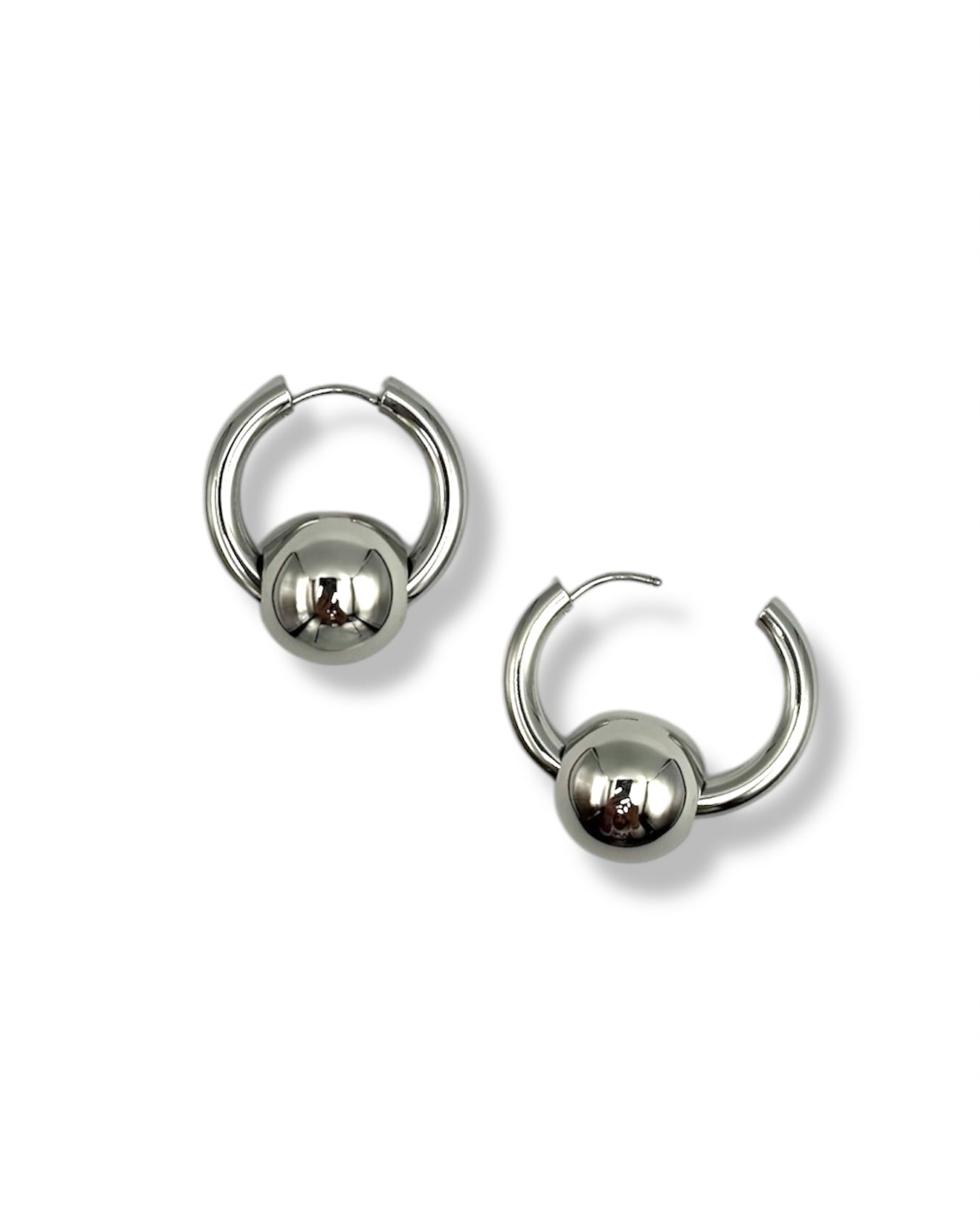 ROUND BALL HOOP EARRINGS