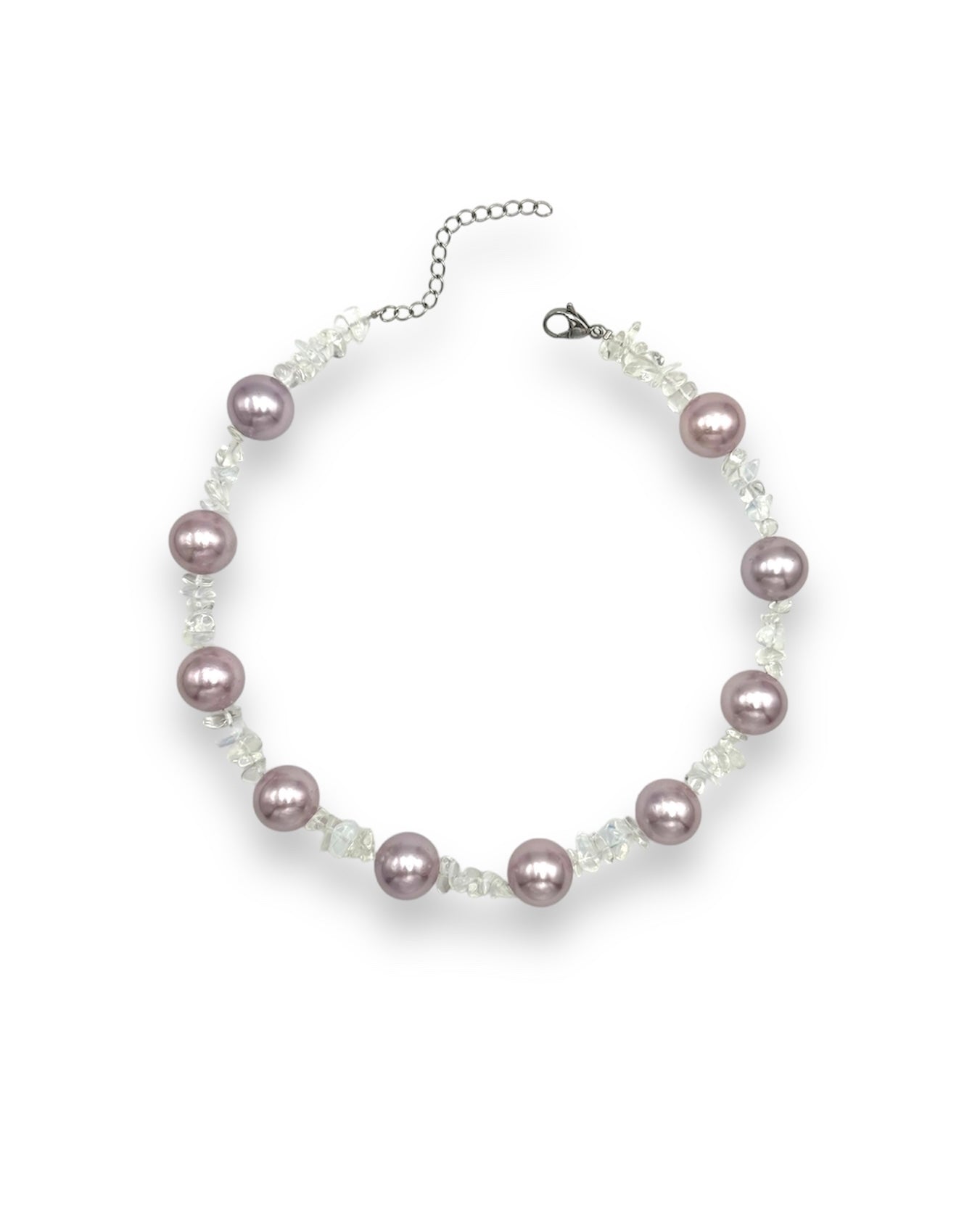 LILAC PEARLS AND STONE NECKLACE