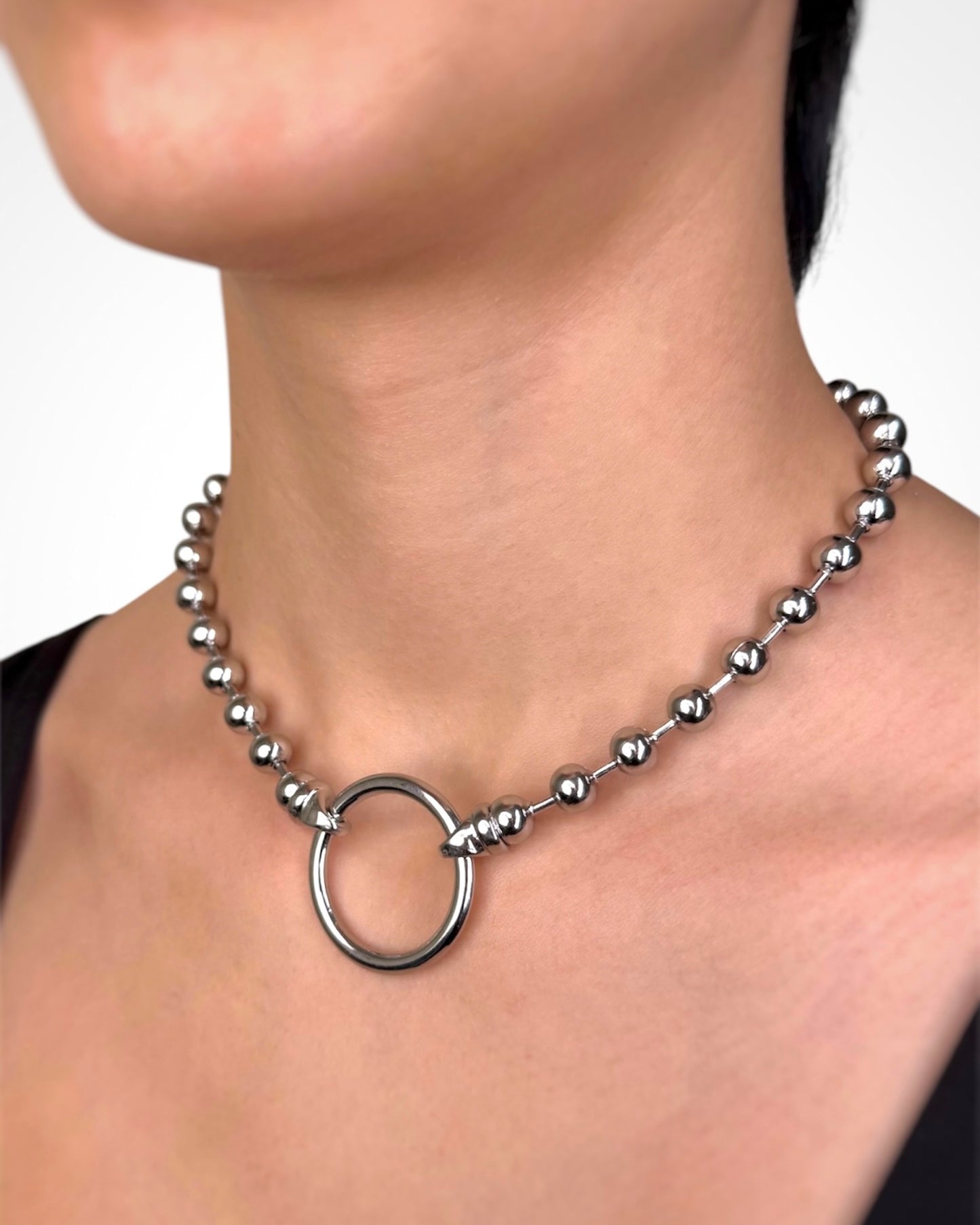 BALL CHAIN RING NECKLACE