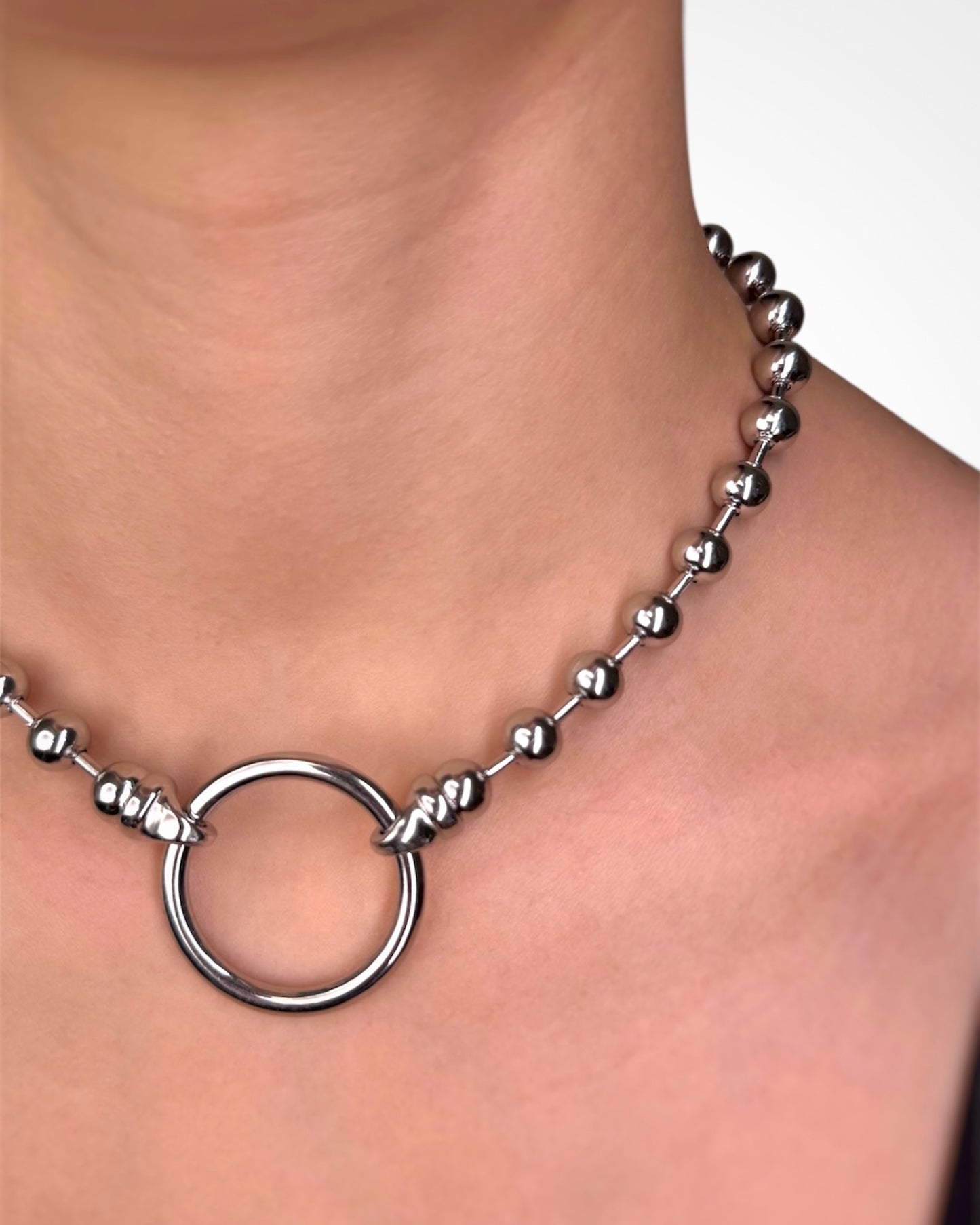 BALL CHAIN RING NECKLACE