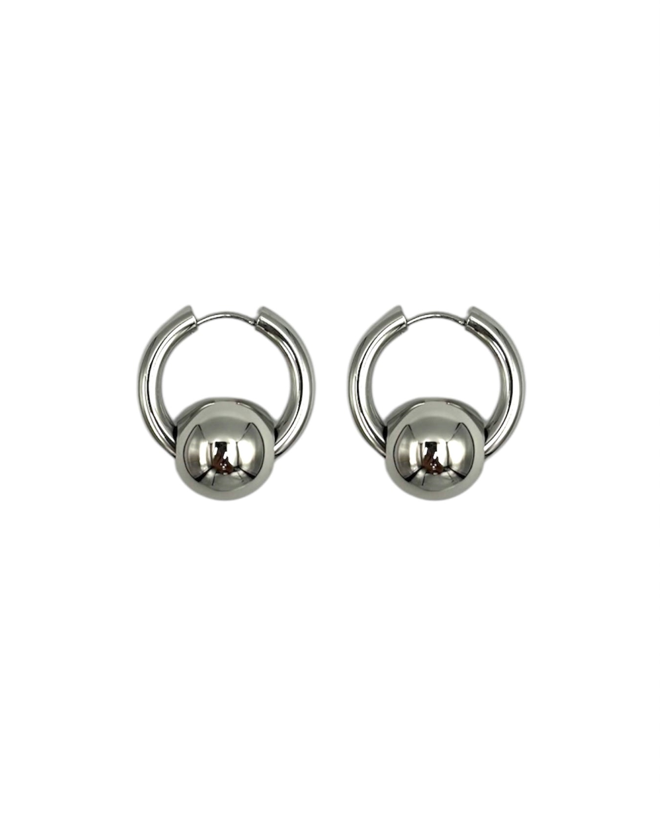 ROUND BALL HOOP EARRINGS