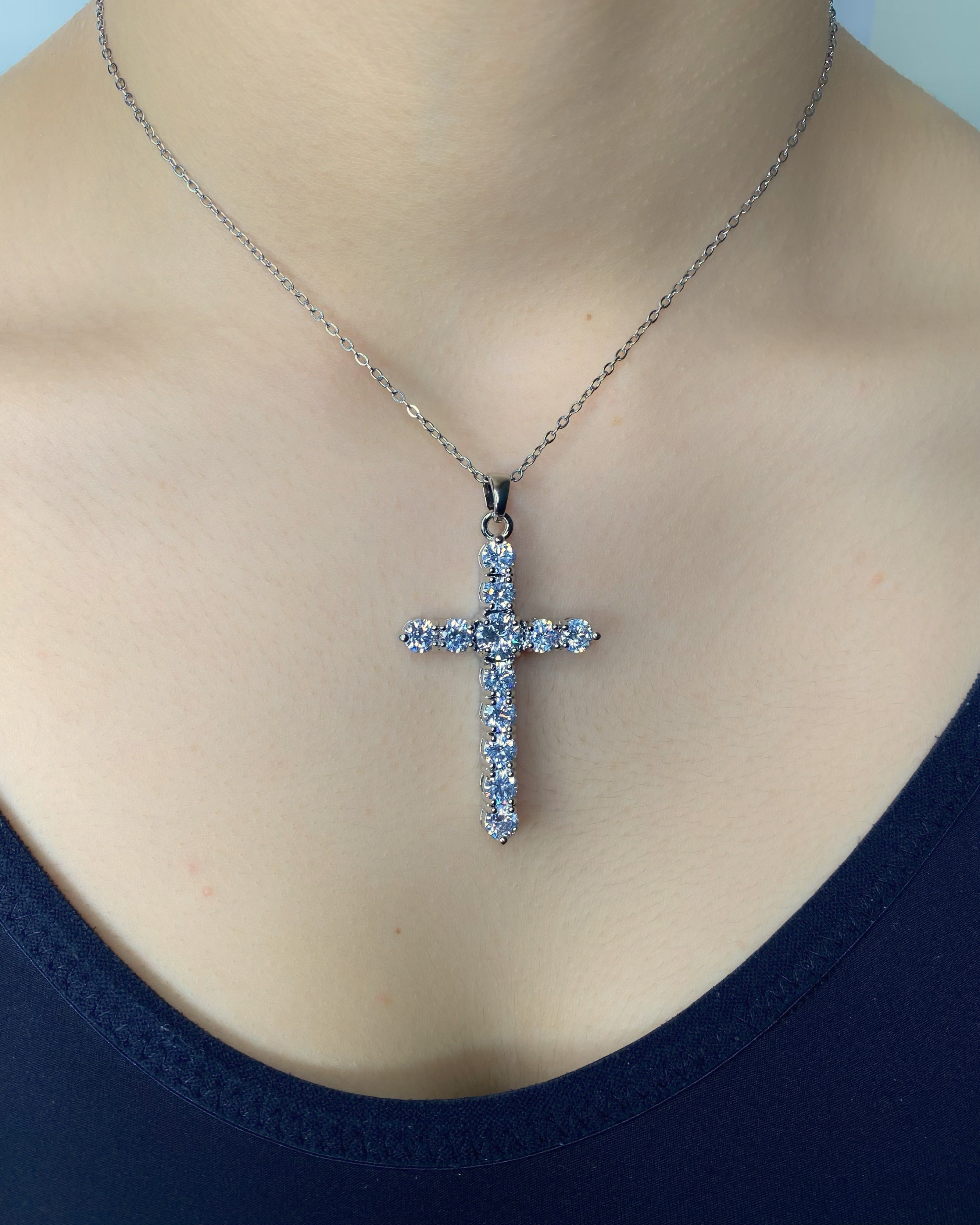 Crystal on sale cross pendant