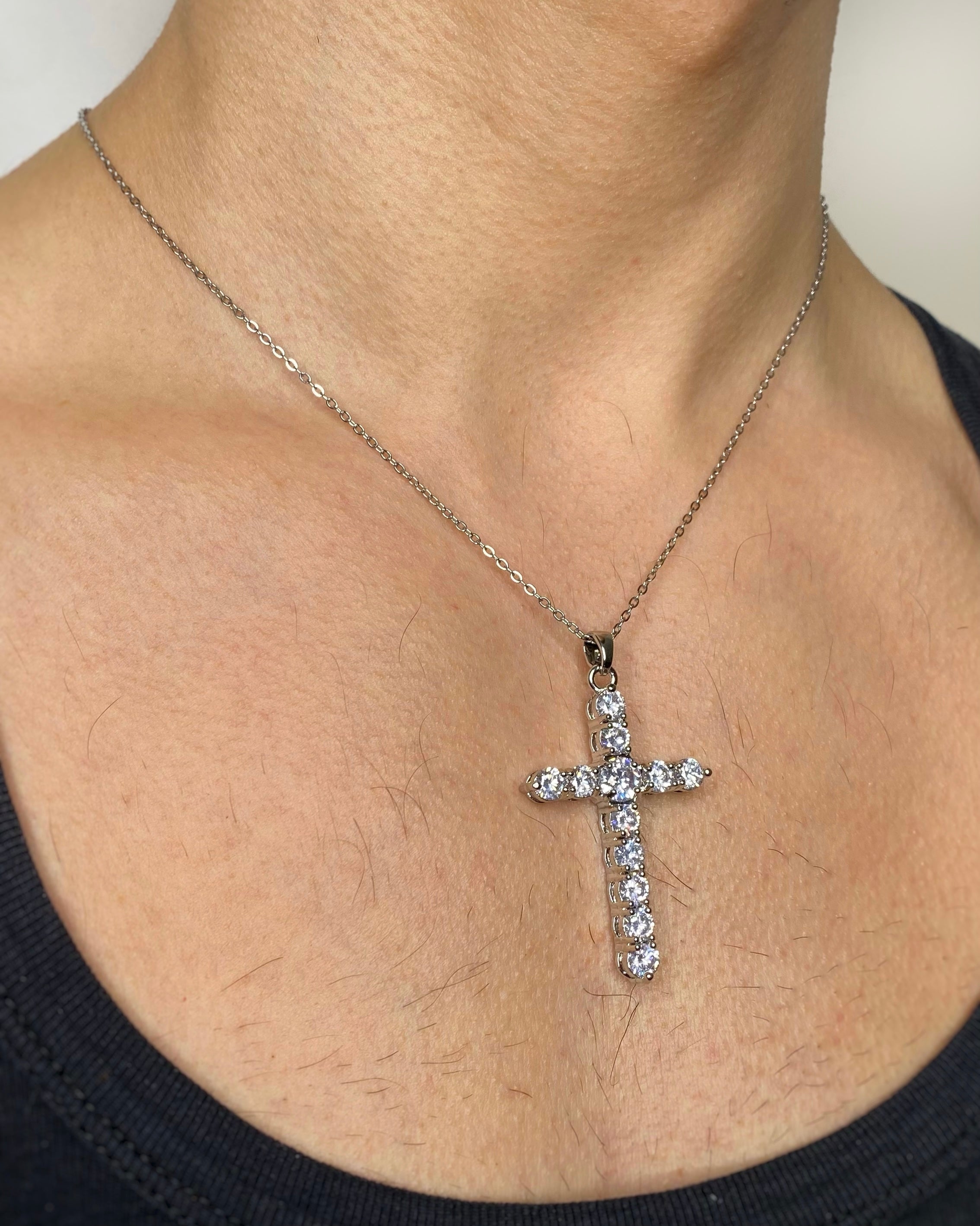 Chrystina Crystal Cross Pendant Necklace